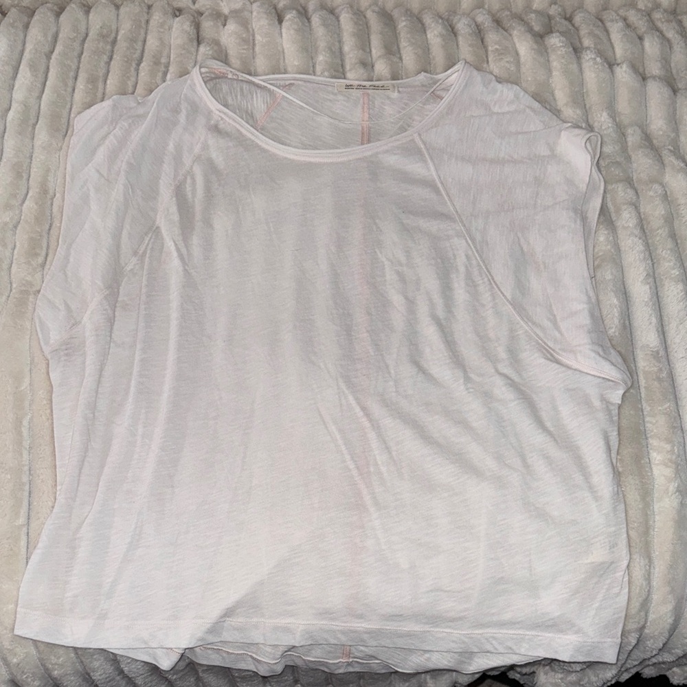 We The Free Soft White Sheer Short Sleeve Tee